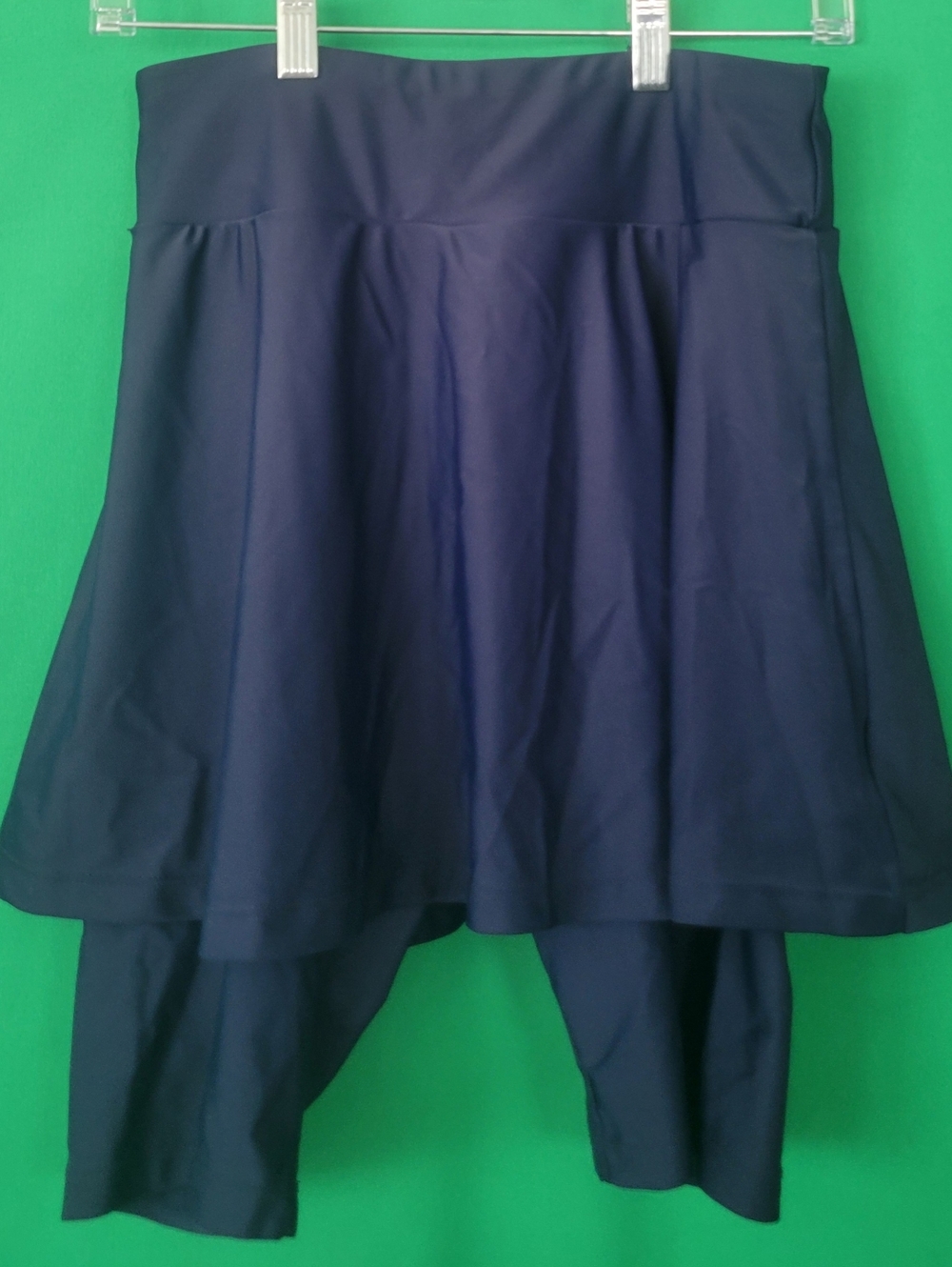 Women Blue Skirt Leggings Skort Bathing Suit Bottom Modli Short Medium Swim Midi